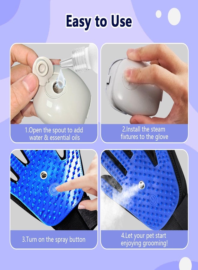 Oiuyamn Pet Steam Grooming Gloves, Cat Grooming Steam Gloves, Dog Washing Gloves, Pet Grooming Gloves for Dogs & Cats, Deshedding Steam Brush, Dog Hair Remover Massage Glove - Image 4